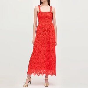 Hill House Home Red Poppy Scallop Lace Anjuli Nap Dress
